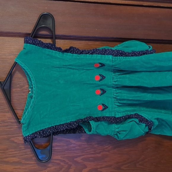 Melissa Jackson Green & Blue Vintage Made in the USA Corduroy Dress Size 6 - Picture 2 of 8